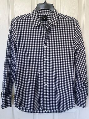 Crewcuts Boys' Navy and White Gingham Button-Up Shirt